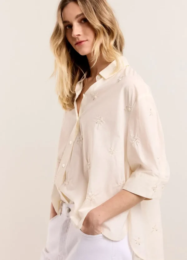 Women Summum Woman Blouse With Embroidered Flowers