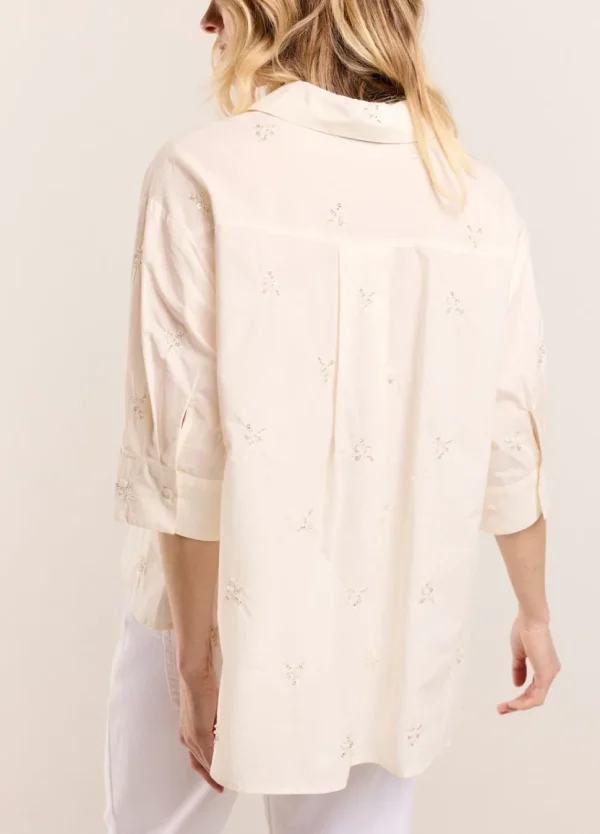 Women Summum Woman Blouse With Embroidered Flowers