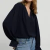 Women Summum Woman Drapey V-Neck Satin Top