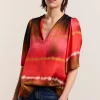 Women Summum Woman Faded Top With Butterfly Sleeves