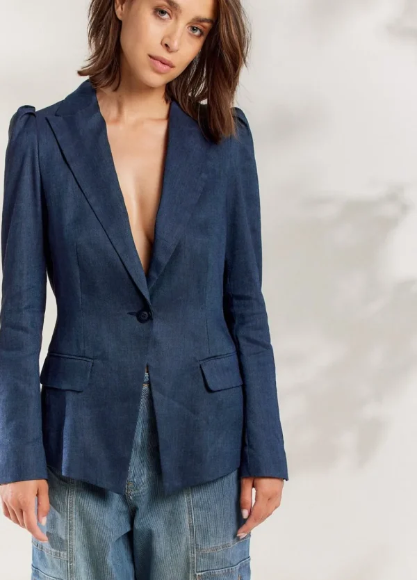 Women Summum Woman Puffed Sleeve Blazer