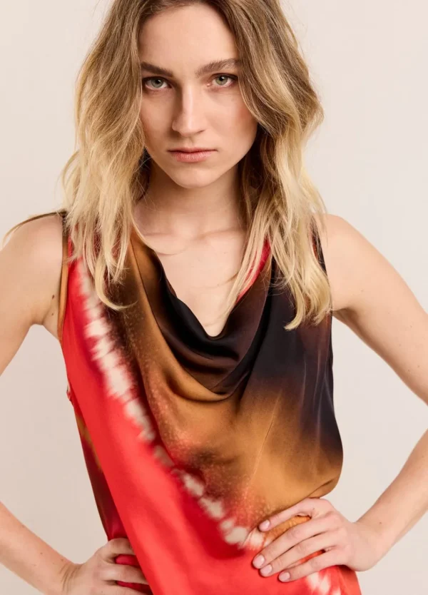 Women Summum Woman Sleeveless Faded Print Dress