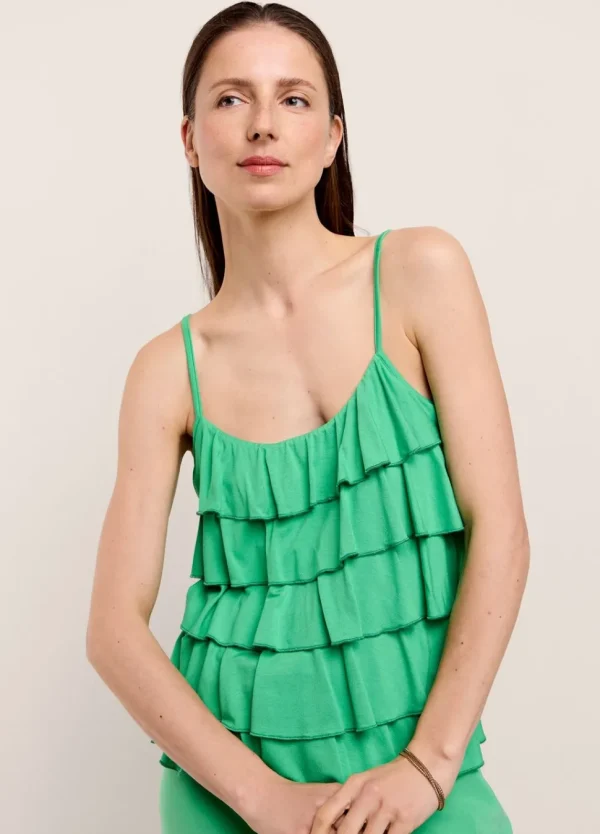 Women Summum Woman Spaghetti-Strap Top With Ruffles