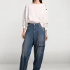 Women Summum Woman Striped Cargo Jeans