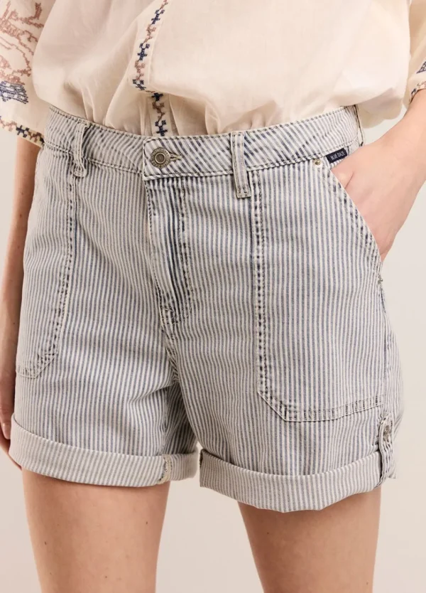 Women Summum Woman Striped Denim Shorts