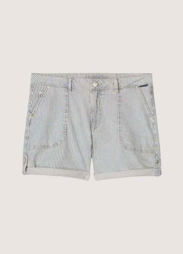 Women Summum Woman Striped Denim Shorts