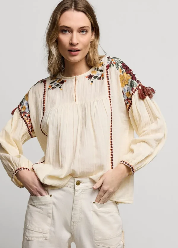 Women Summum Woman Top With Colourful Embroidery