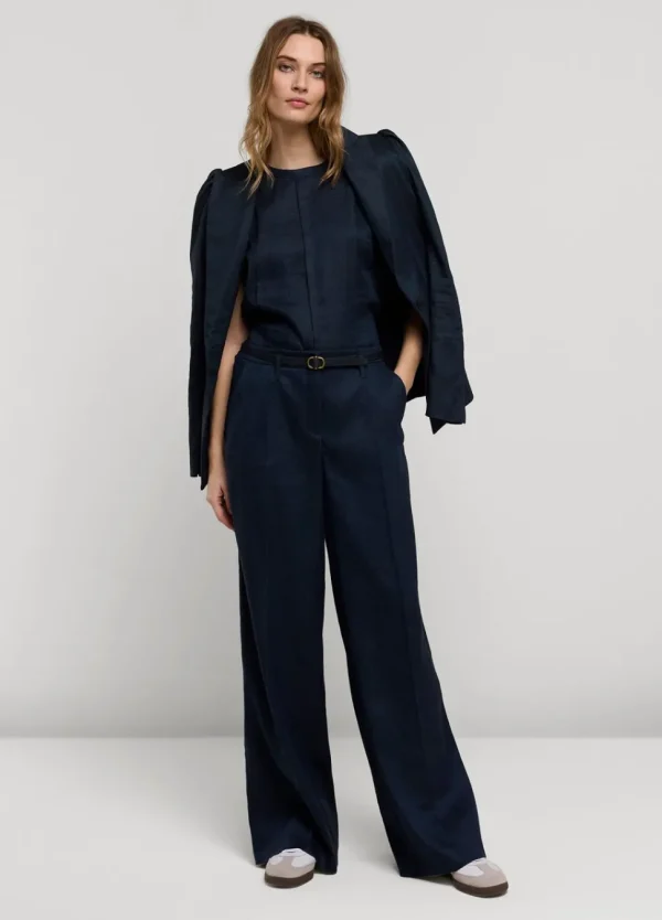 Women Summum Woman Wide-Leg Linen Trousers