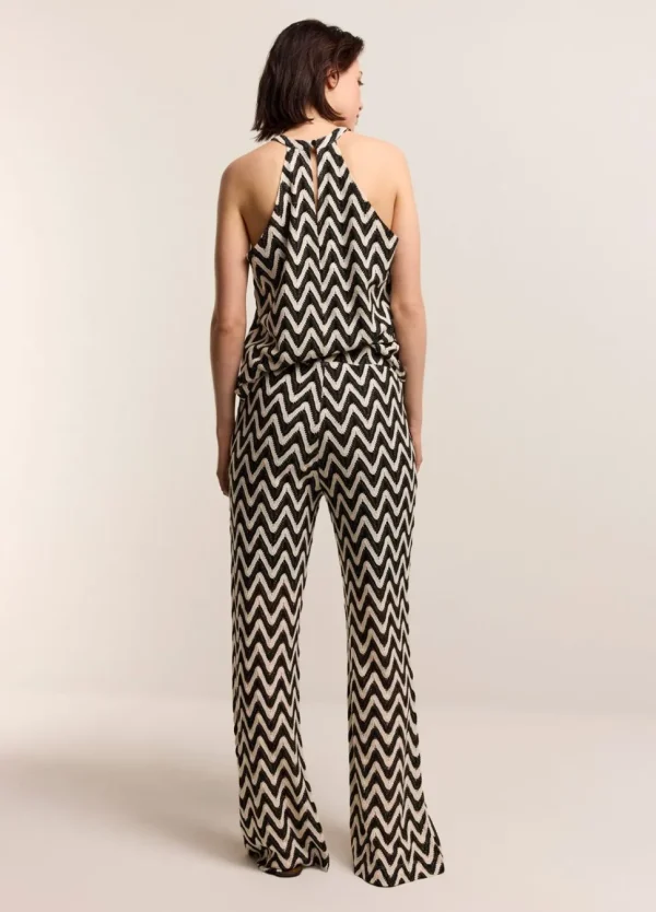 Women Summum Woman Wide-Leg Zigzag Trousers