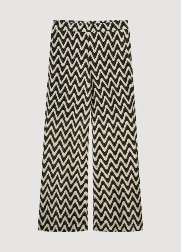 Women Summum Woman Wide-Leg Zigzag Trousers